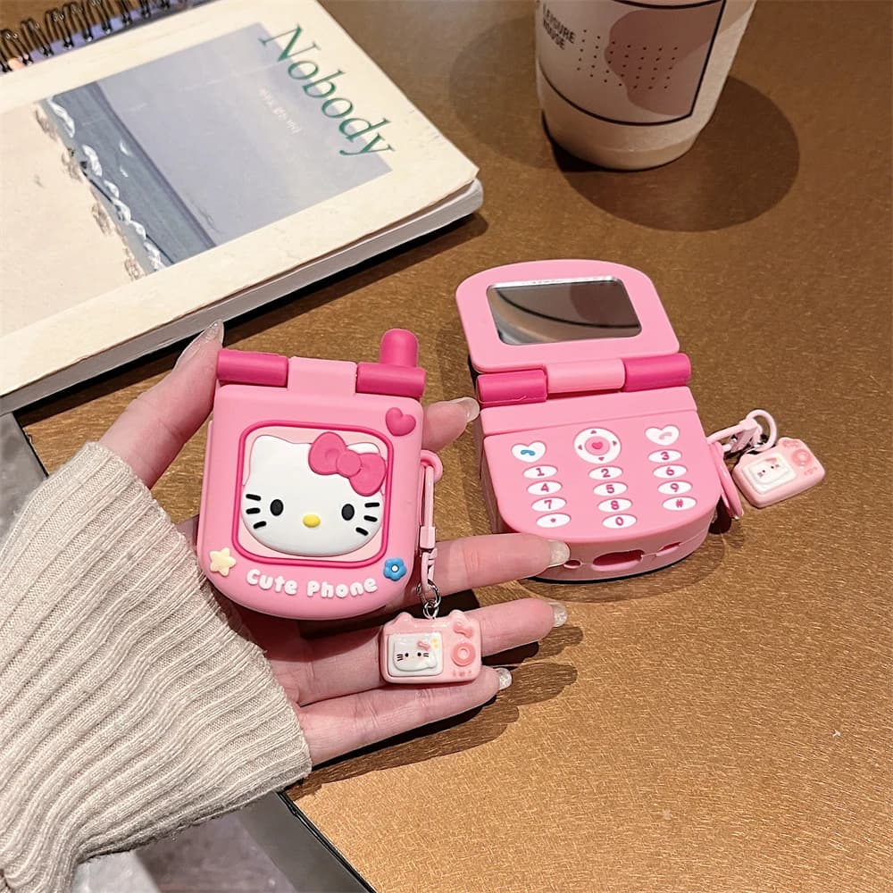 3D Bow Hello Kitty Earphone Cover For Apple AirPods 1 2 3 Generation Airpods Pro Pro2 Wireless Bluetooth Headphone Case Silicone