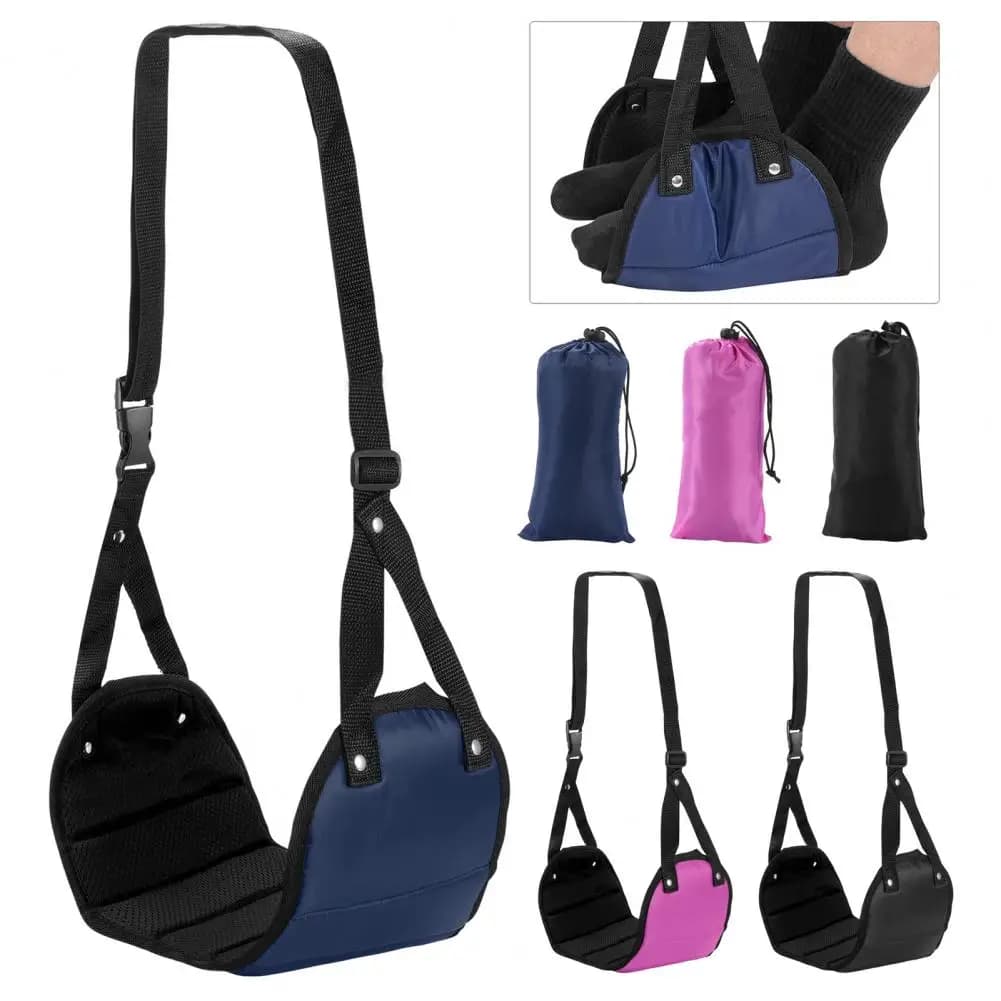 Foot Hammock for Airplane Travel Airplane Footrest Portable Foot Rest with Adjustable Straps Memory Foam Airplane Foot Hammock