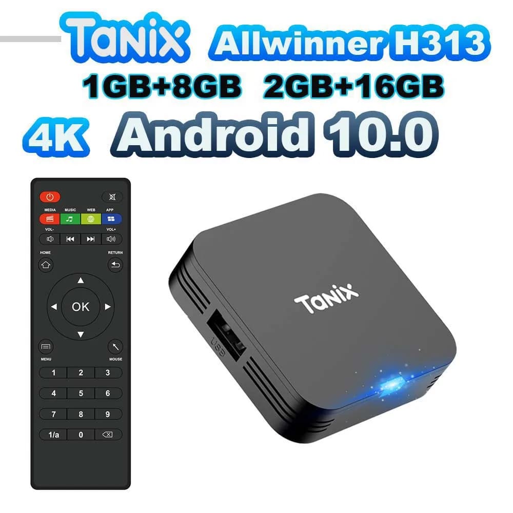Tanix TX1 Android 10 TV Box 2.4G WIFI 4K HDR 3D 8GB 16GB Allwinner H313 Quad Core Global Media Player