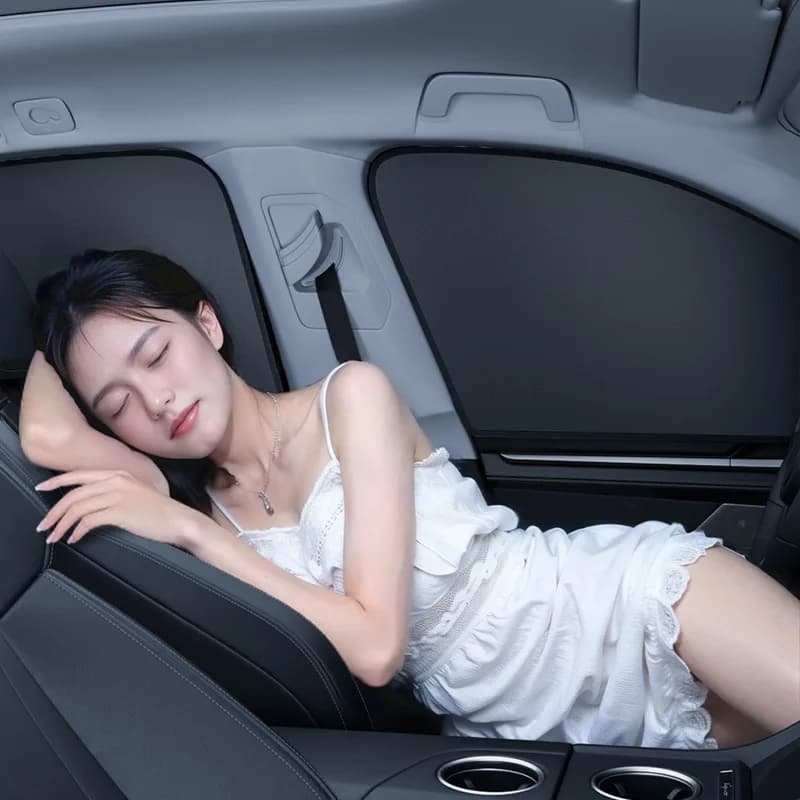 2Pcs Car Side Window Sun Shade Curtain Summer Sun Protection Sunshade Cover UV Reflective Magnetic Car Privacy Curtains