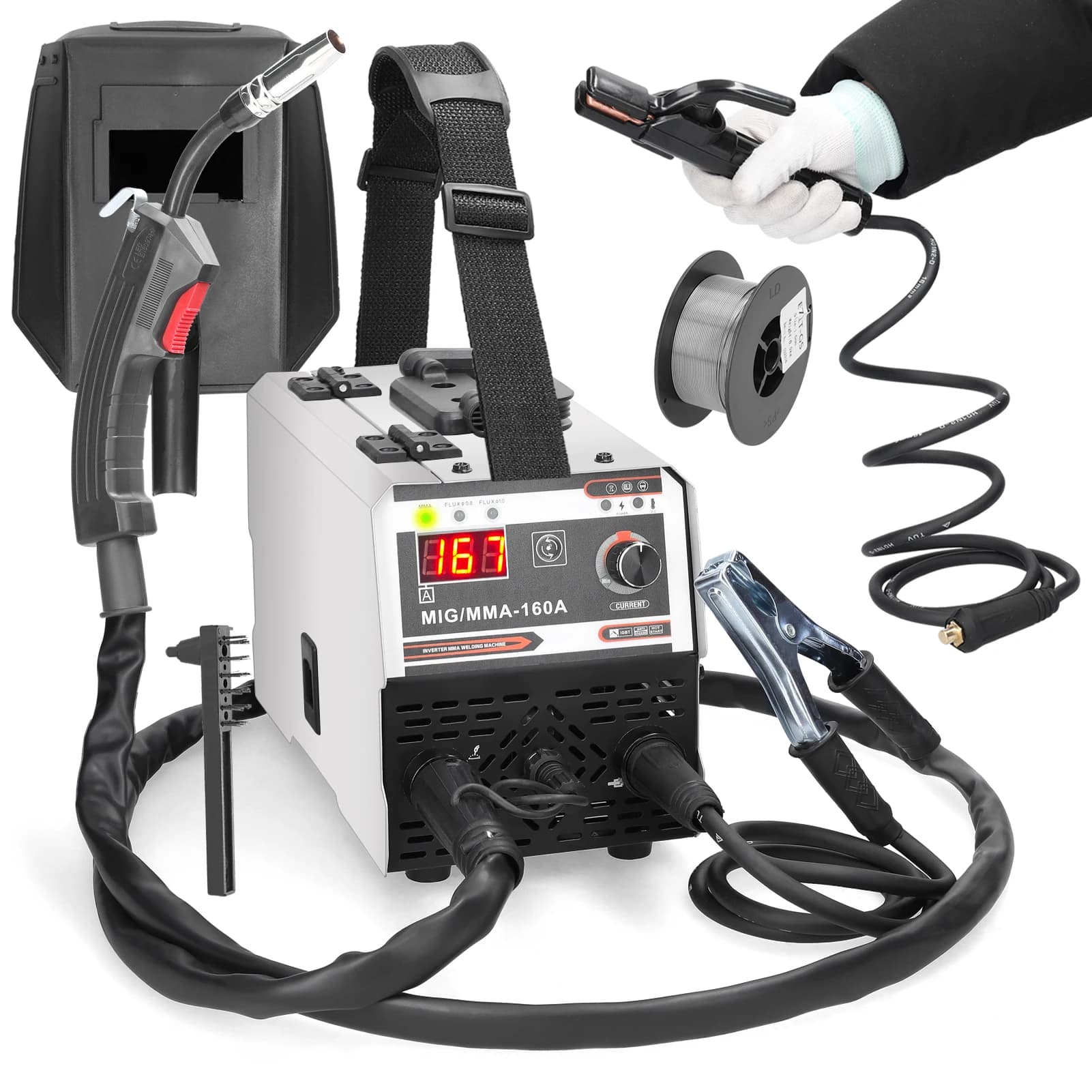 2 in 1 MIG MMA Welders Welding Machine CO2 Gases-Shielded and Manual Welding Multipurpose IGBT Direct Current Inverter Welders
