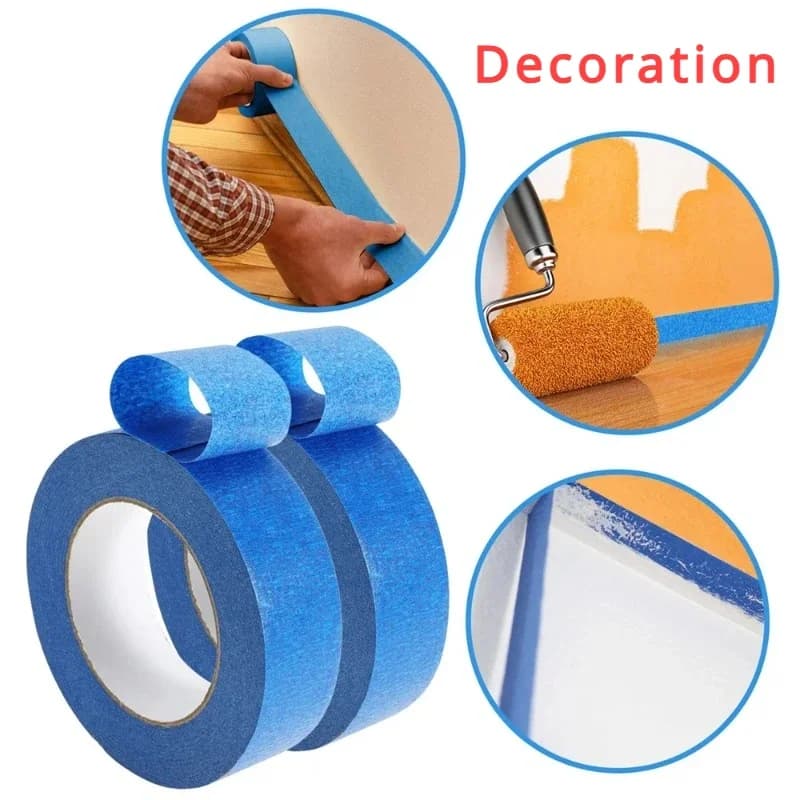 3 - Roll Set of Multi - Surface Paint Tape: 20m/Roll, for Wall Painting, Crafts, Art & Construction. Easy Removal for Home Use.