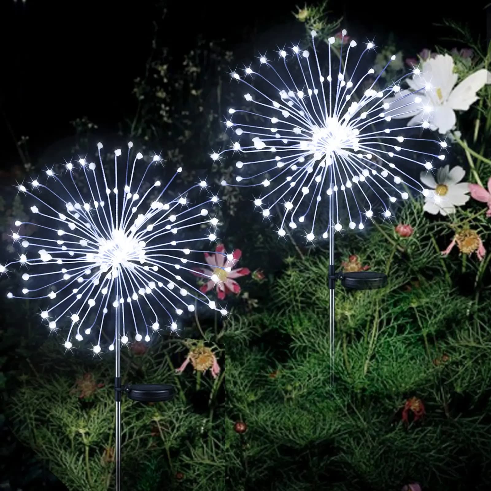 1PC LED Solar Powered Firework Light Outdoor Waterproof Garland Lamp Garden Fences Lawn Ornaments For Wedding Party Decoration