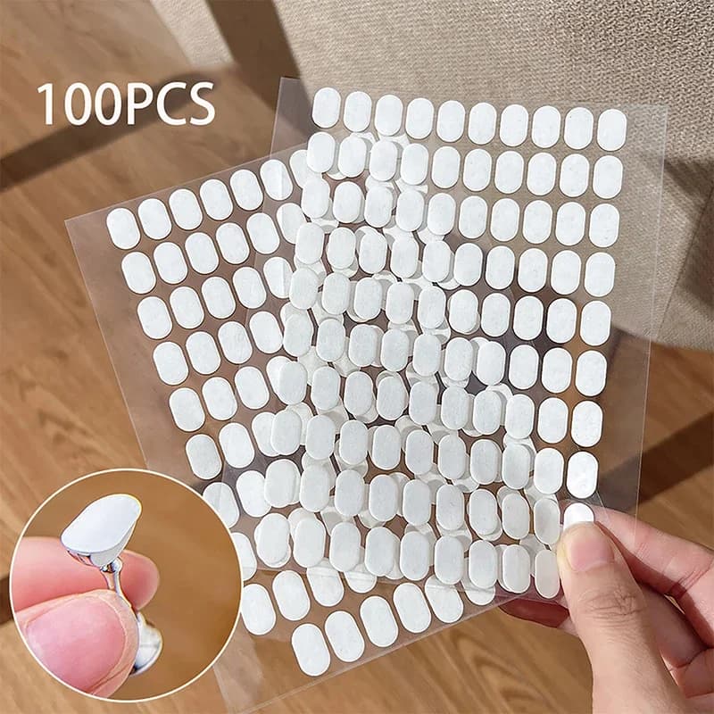 100 Pcs Press On Double Side Jelly Tape Nail Glue Adhesive Clear Stickers Manicure Art Display Stand Salon Practice Showing