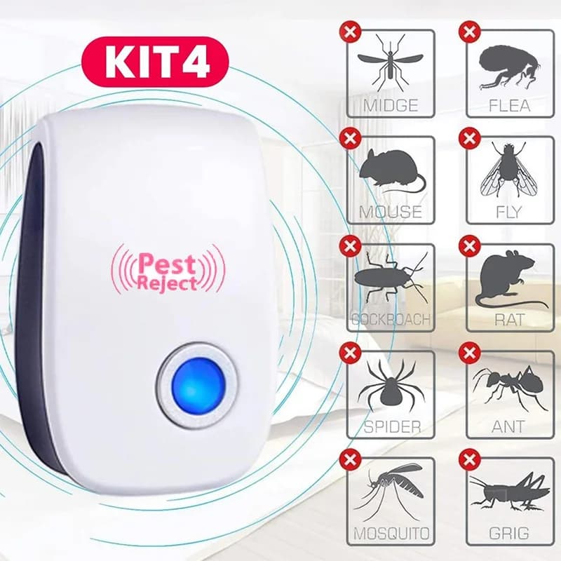 2/4/6pcs Pest Reject Ultrasound Mouse Cockroach Repeller Device Insect Rats Spiders Mosquito Killer Pest Control Household Pest