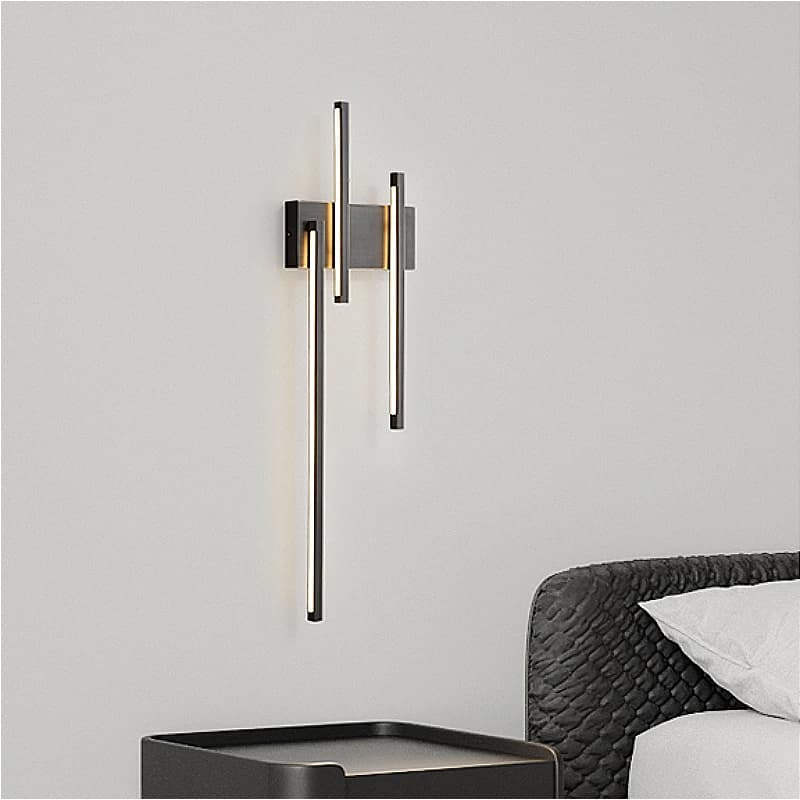 2024 New Copper Minimalist Wall Lamps Gold Black Rectangle Strip Lighting for Room Corridor Villa Hotel Art Decor LED Wall Light