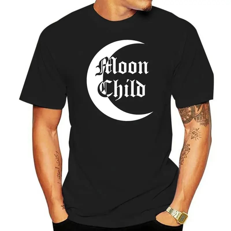 Occult Gothic Moon Child Contrast T Shirt - Alternative Clothing By Luna Cult Slogans Customized Tee Shirt