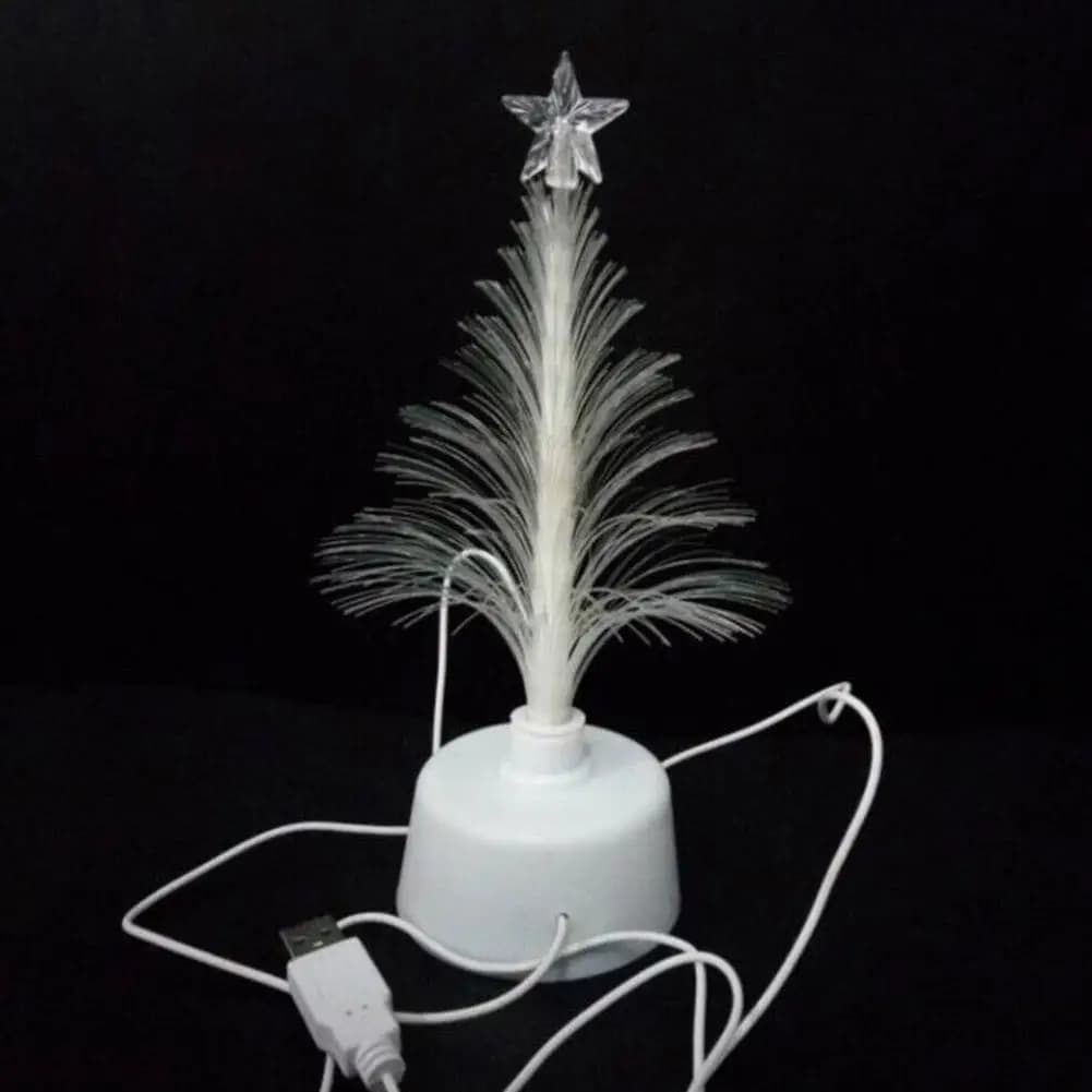 Mini Led Christmas Tree Lamp Christmas Decorative Light Fiber Lamp Light Changing Connection Light Color Optical Night Deco H8l3
