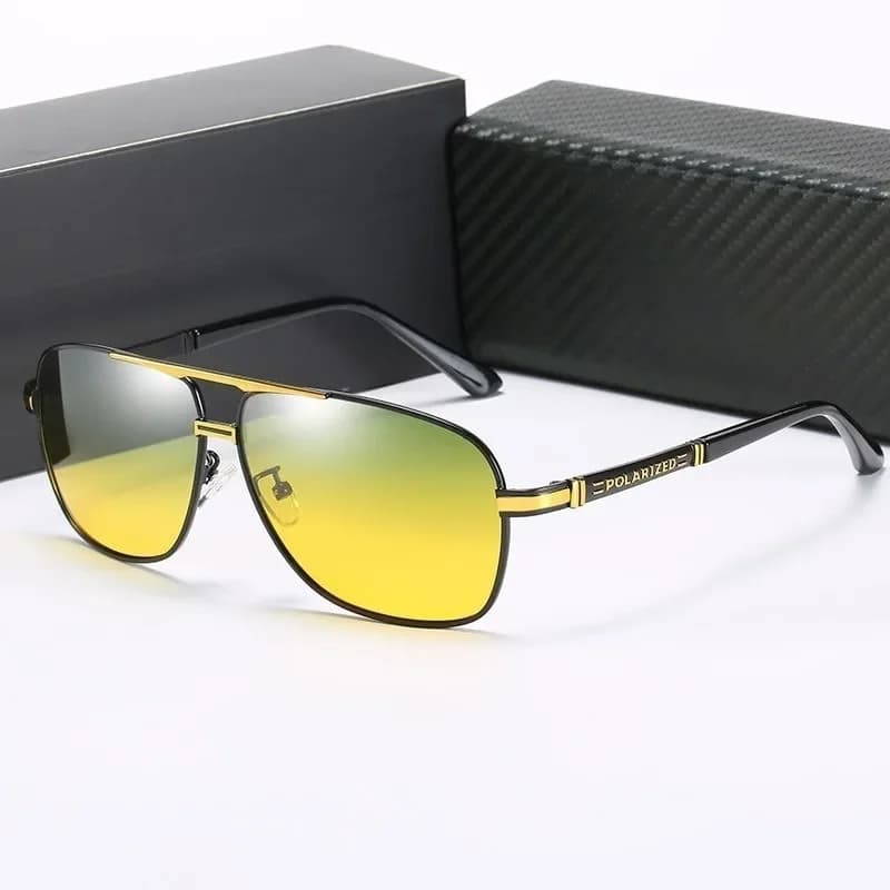 New Driving Sunglasses for Men Polarized Metal Cool Sunglasses Man Uv 400 Protection Black Shades