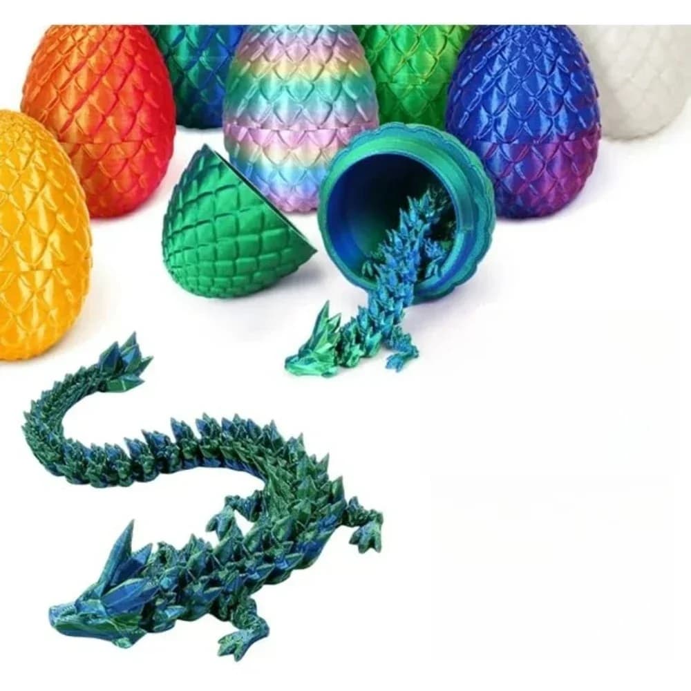 22cm 3D Printed Dragon 8.5cm Dragon Egg Set Gemstone Dragon toys Fully Articulated Crystal Dragon Collectible Surprise toy