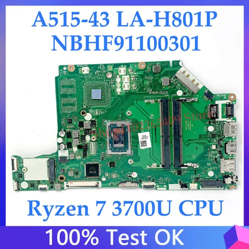 EH5LP LA-H801P Mainboard For Aspire A515-43G A515-43 Laptop Motherboard NBHF911003 With Ryzen 7 3700U CPU 100% Full Working Well