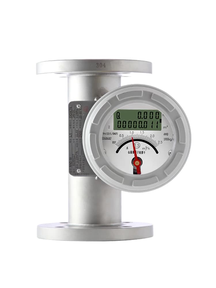 Metal tube pipeline flowmeter float rotor glass tube