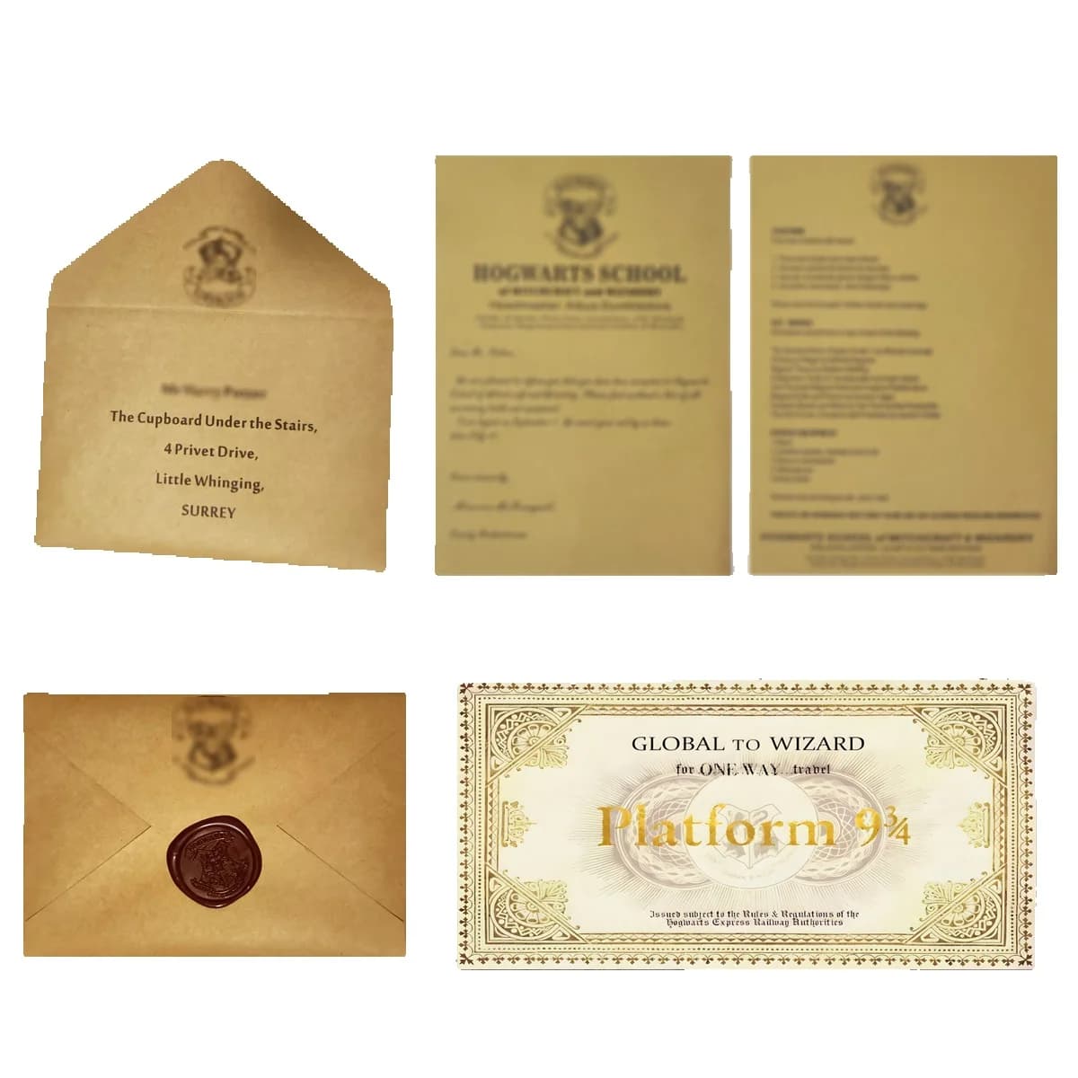 hogwarts school letter of admission halloween christmas birthday party invitation custom festive gift for adult children