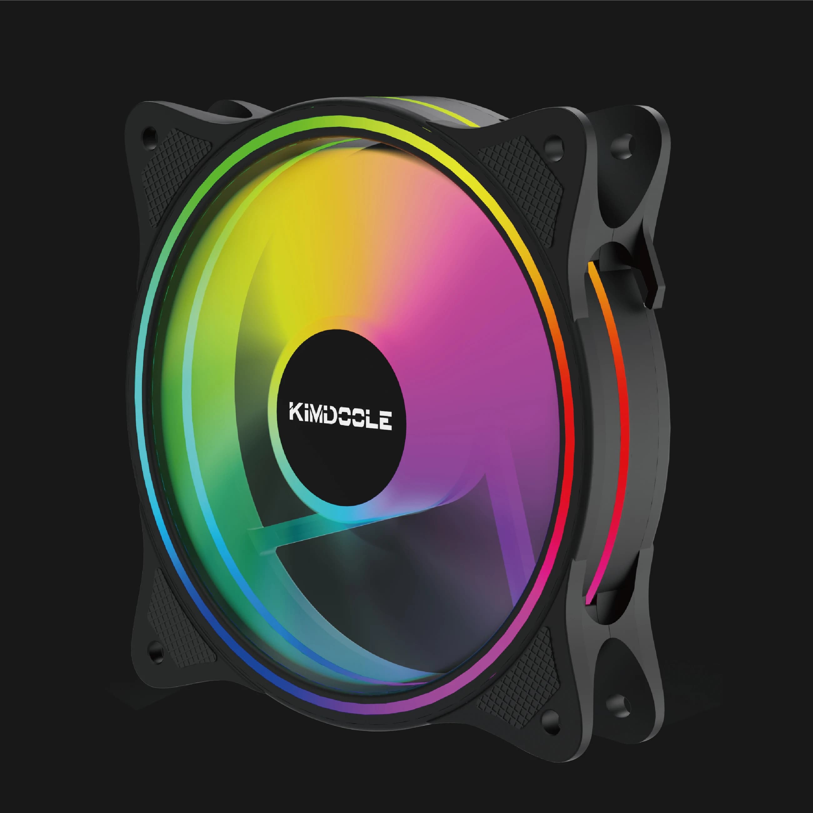 KIMDOOLE Computer Case Fan Fixed RGB PC Case Fan 120mm 12V CPU Heat Dissipation Computer Game Console Cooling Ventilation Fan