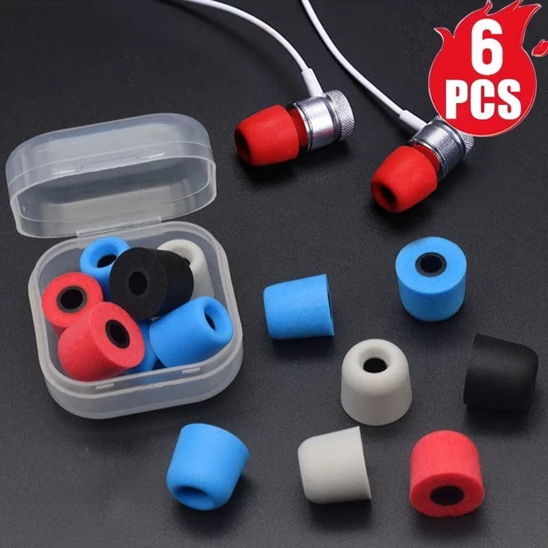 1-6Pair Soft Memory Foam Earbuds Earmuffs S/M/L Memory Foam Earbuds Noise Reduction Replacement EarTip For 4.5mm In-Ear Earphone