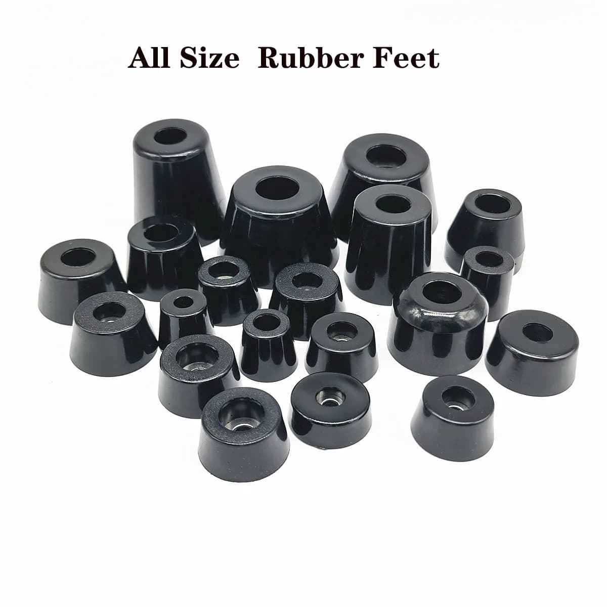 2/4/8pc Black Cone Rubber Feet Furniture Legs Feet Chair Floor Protector Cushion Circular Bumper Pad Non-slip Increase Damping