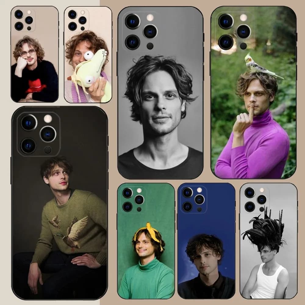 Matthew Gray Gubler Actor Phone Case For Apple iPhone 15,14,13,12,11,Pro,X,XS,Max,XR,Plus,Mini Soft Black Cover