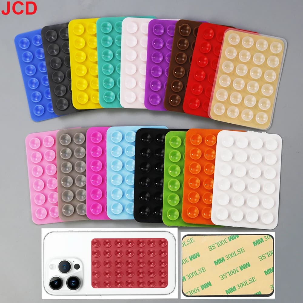 JCD 1pcs Double Sided Silicone Suction Cup Mobile Phone Suction Cup With Adhesive Pad Silicone Pad Rubber Suction Cup 