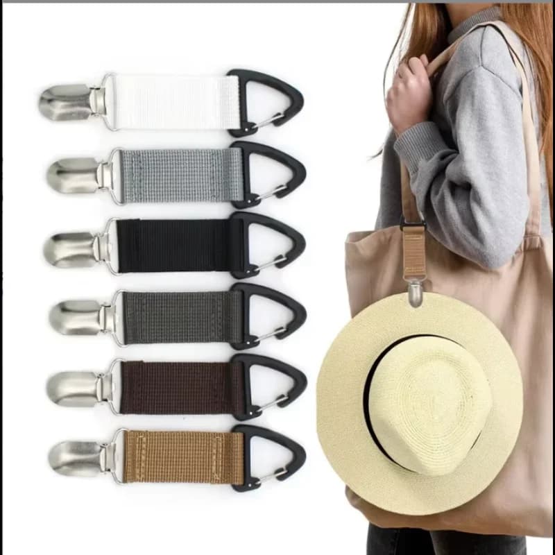 Outdoor travel straw hat clip Portable hat companion bag clip Multi-purpose outdoor glove organizer