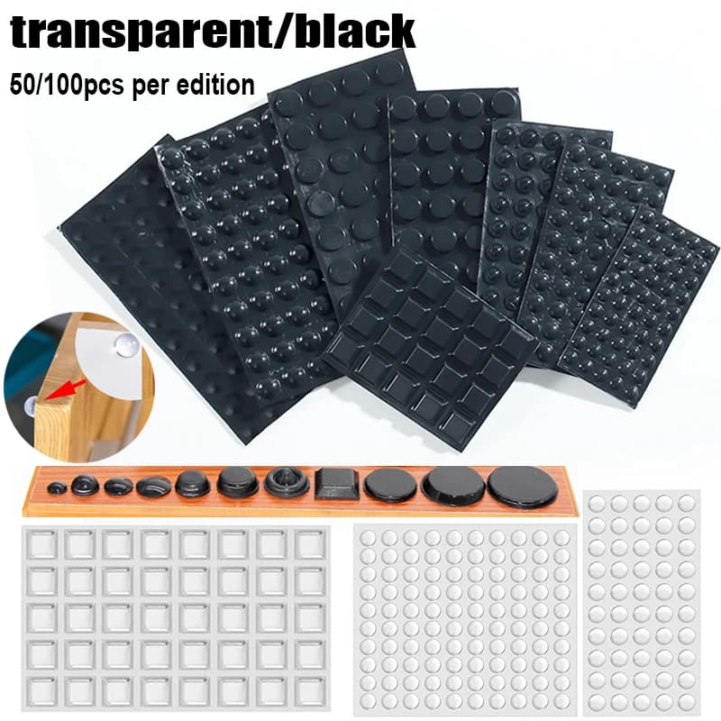 1 pcs silicone cushion mat self adhesive pad black/clear rubber feet cabinet plug bumper pad adhesive cushion cabinet door mat