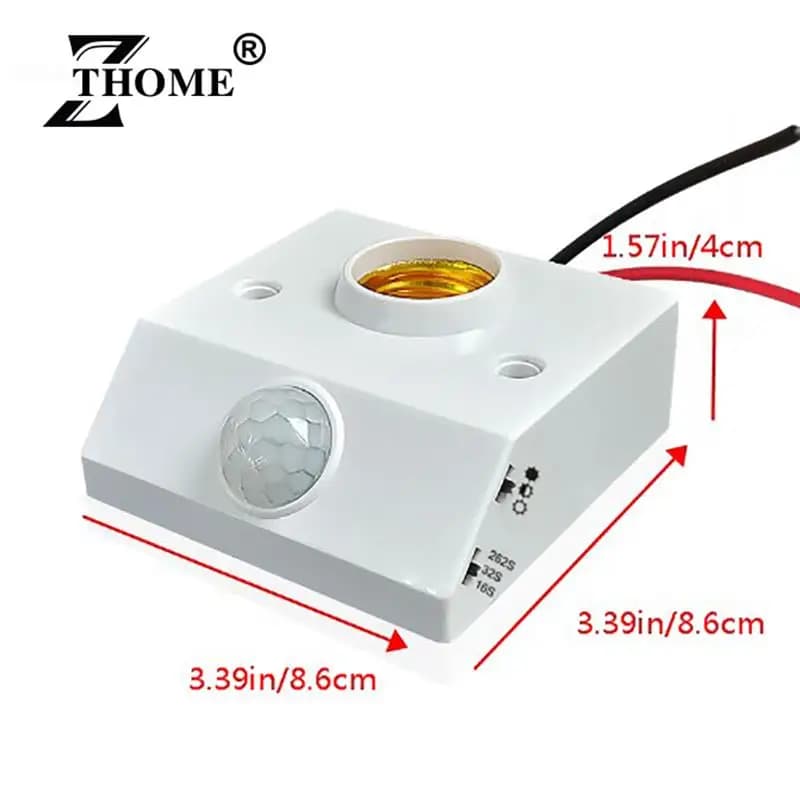 AC85-265V Automatic Human Body Infrared IR Sensor Lamp Holder LED Bulb Light E27 Base PIR Detector Wall Lamp Holder Socket