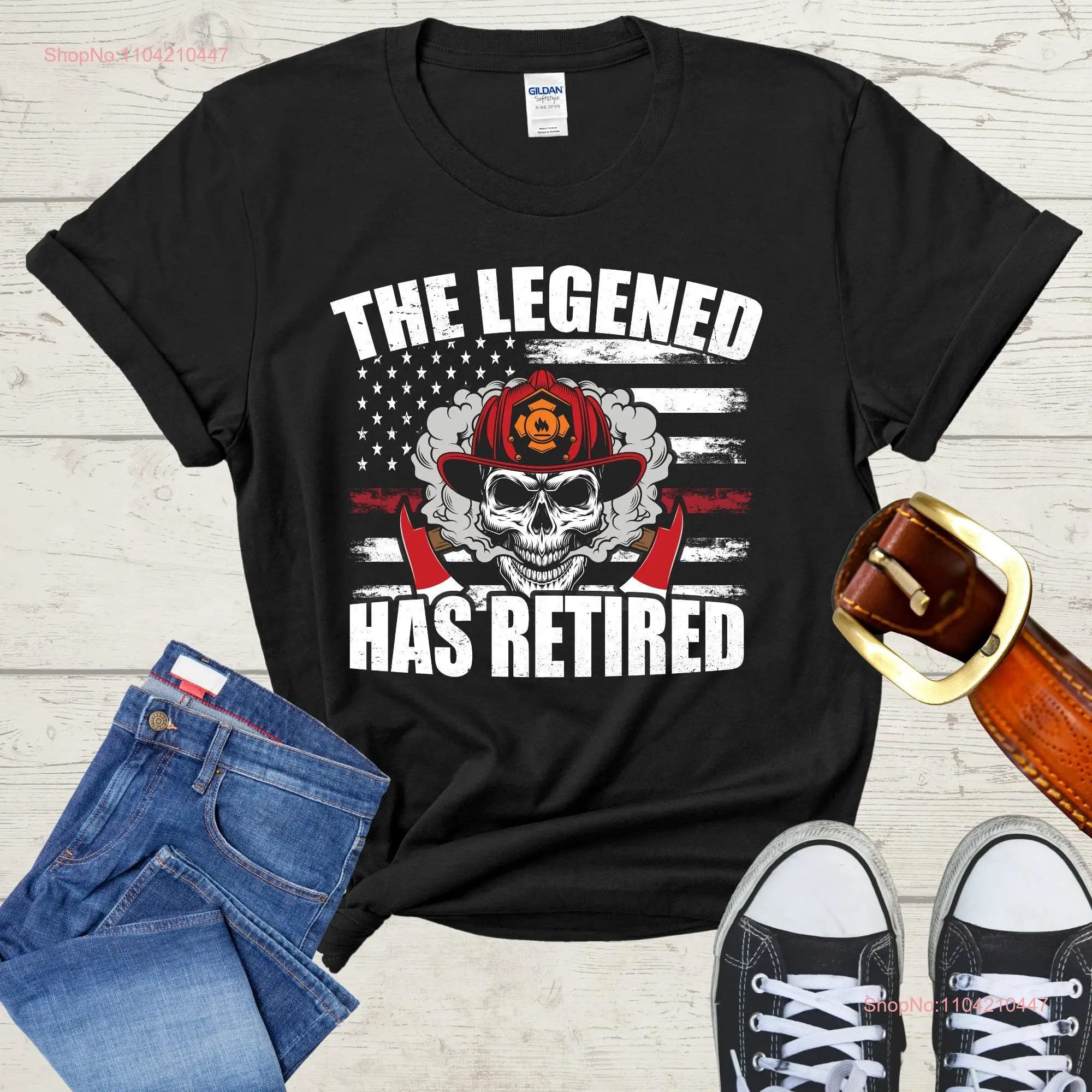 The Legend Has Retired American Cool Retirement Funny T Shirt Party Quotes Themed long or short sleeves