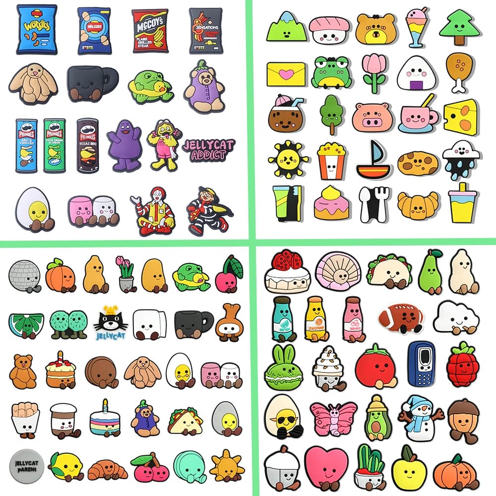 18-31pcs/SET Cute Plush Doll Shoe Charms Cartoon Shoes Decoration Accessorie Buckle Fit Clogs Sandals Garden Kids Christmas Gift