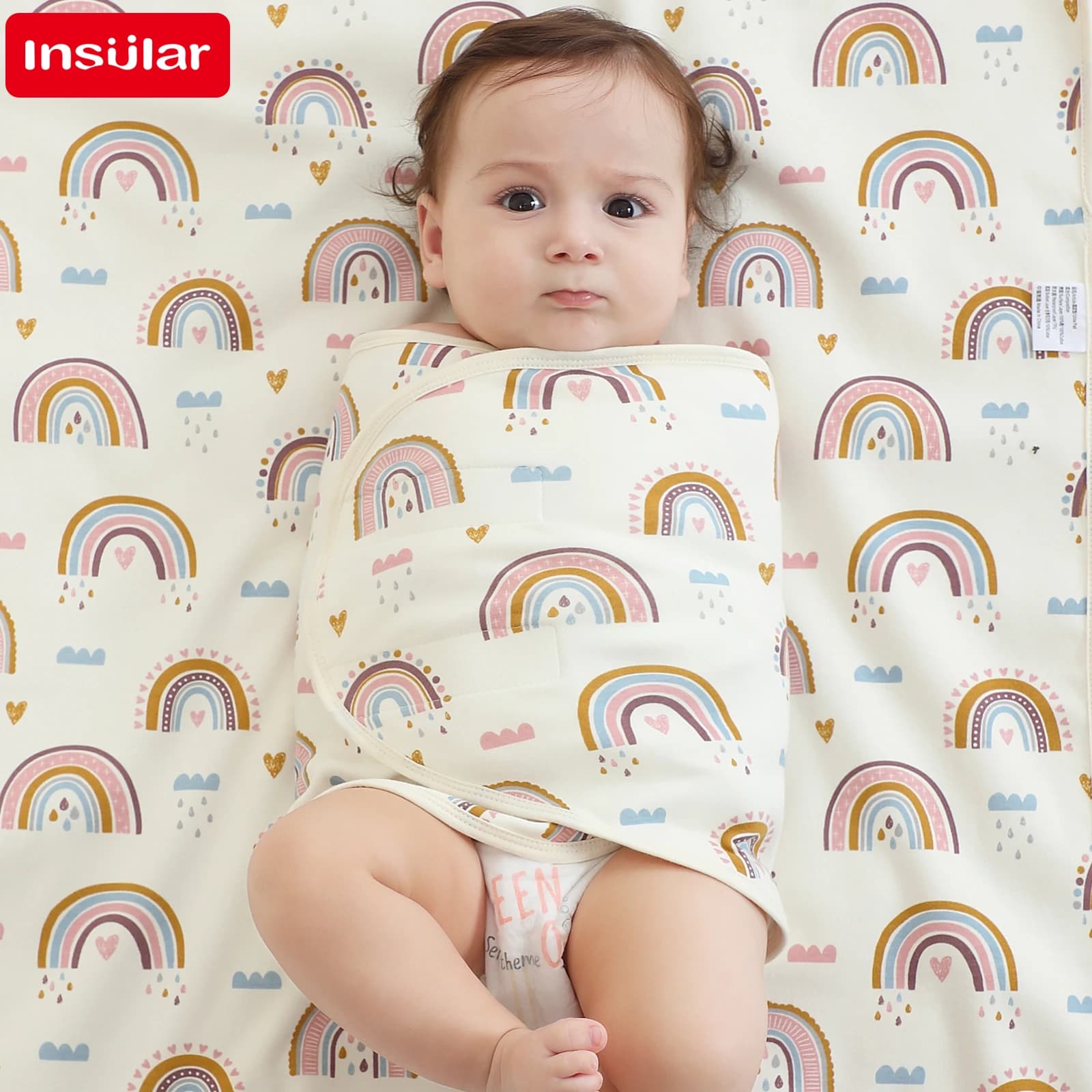 Bilayer Baby Newborn Baby Swaddle Tie Anti startle jump Summer Thin Cotton Soft Diaper Changing Bag