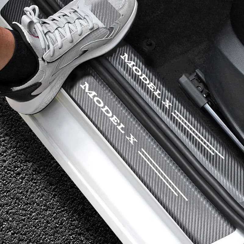 Car Door Sill Protector Welcome Pedal Cover Anti-drity Anti-scratch Strip Protective Strip for Tesla Model X Car Accessorie