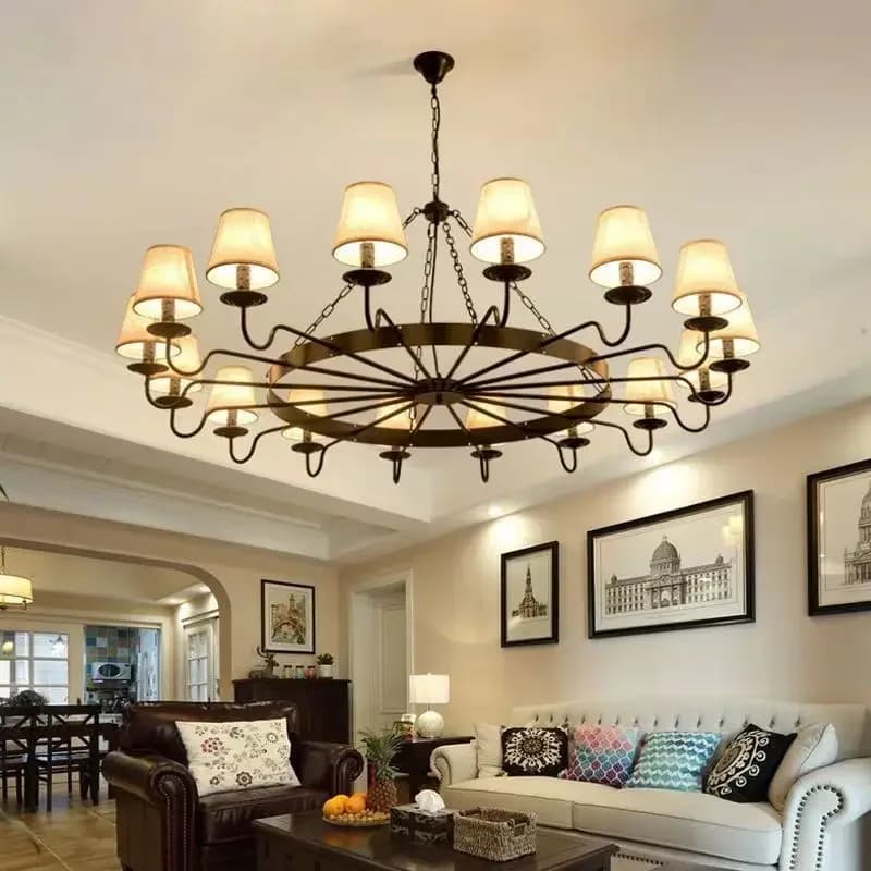 TEMAR American Retro Pendent Lamp Industrial Wind Living Room Restaurant Homestay Loft Clothing Store Cafe Bar Box Chandelier