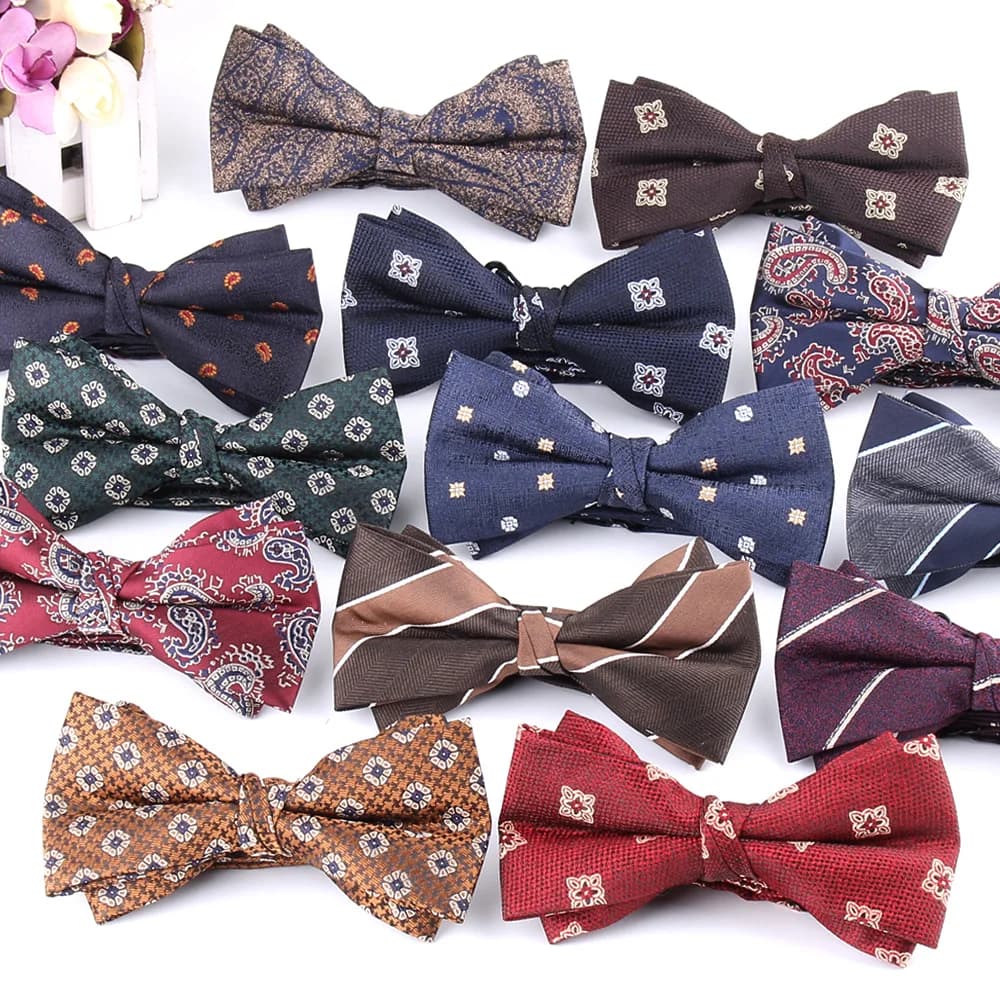 Floral Bow tie For Groom Fashion Striped Bow ties For Men Women Shirt Bow knot Adjustable Adult Bowties Cravat Groomsmen Bowtie