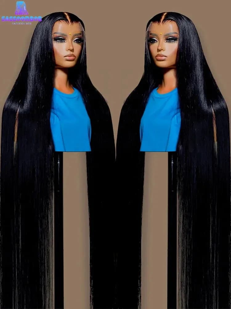30 40 Inch Bone Straight Human Hair Lace Frontal Wigs Brazilian 13x4 13x6 Lace Front Human Hair Wigs For Black Women Pre Plucked