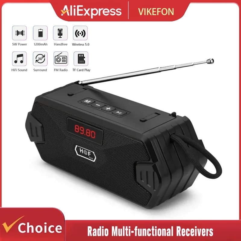 Portable Wireless Speaker Bluetooth-compatible Outdoor USB Speakers With FM Radio Receiver AUX TF MP3 Loudspeaker For Phone PC