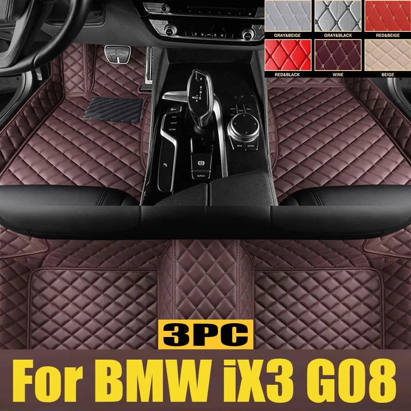 Car Floor Mats For BMW iX3 G08 2020 2021 2022 2023 2024 Waterproof Foot Pads TPE Boot TPE Mats LHD Carpets Rugs Auto trunk mat