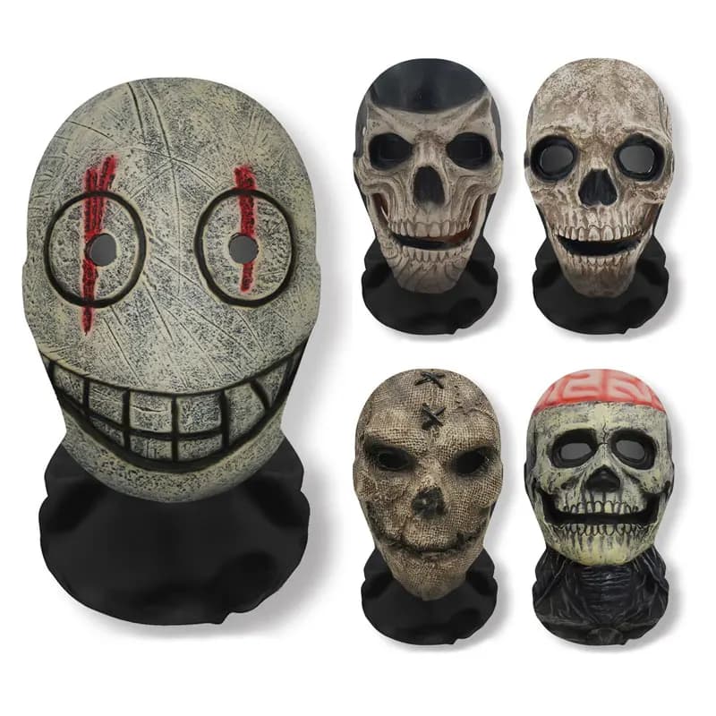 3D Printed Skull Pattern Mask Halloween Party Funny Cosplay Props Full Face Elastic Mesh Breathable Masks Balaclava Headcovers