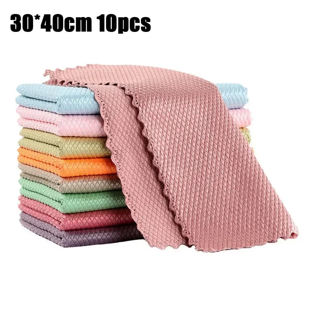 NanoScale Streak-Miracle Cleaning Cloths Pads Kitchen Anti-Grease Wiping Rags Miracle Cleaning Towel For Home Kitchen Tool