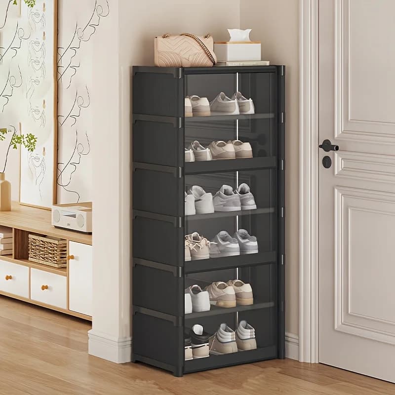 Shoe Rack-Shoe Storage Cabinet Vertical Shoe Organizer for Closet Entryway Corner Bedroom- Stackable DIY Narrow Shoe Shelv