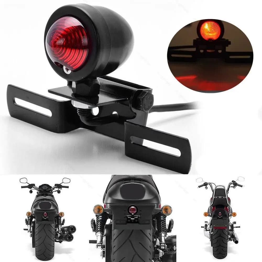 Motorcycle Brake Tail License Plate Light Lamp Bulb 12 for Bobber Chopper