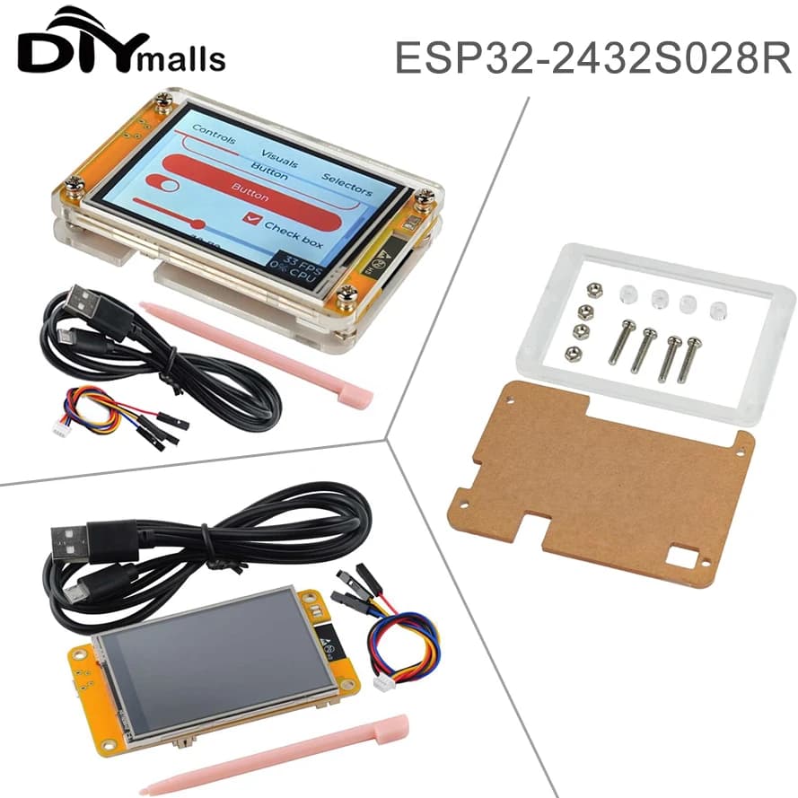 2.8" ESP32-2432S028R ESP32 Display ILI9341 Resistive Touchscreen TFT LCD Module ESP-WROOM-32 Development Board or Acrylic Case