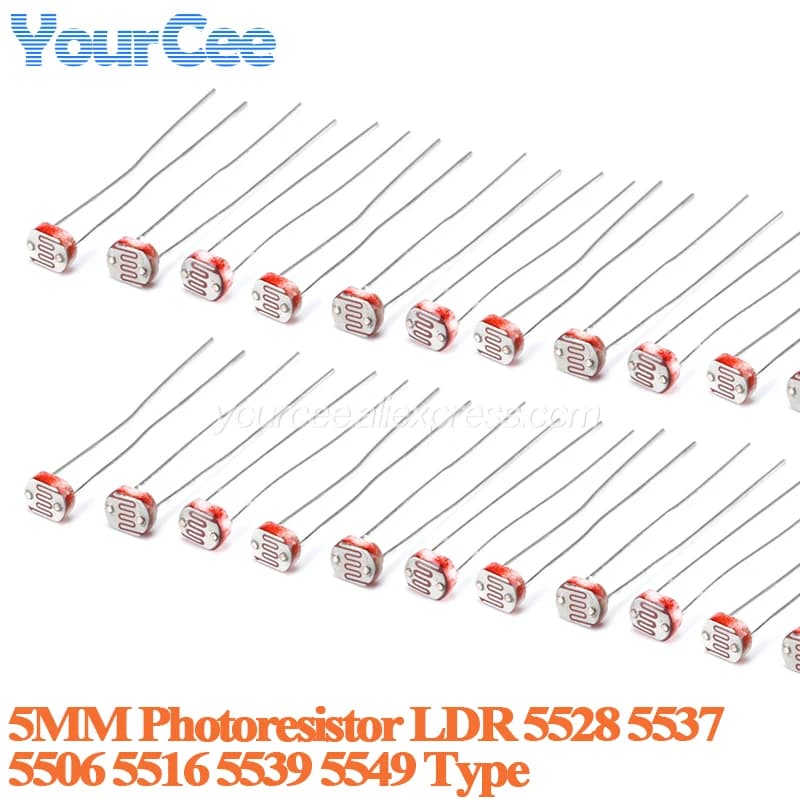 100pcs/10pcs Light Sensitive Resistor 5MM Photoelectric Photoresistor LDR 5528 GL5528 5537 5506 5516 5539 5549 For Arduino