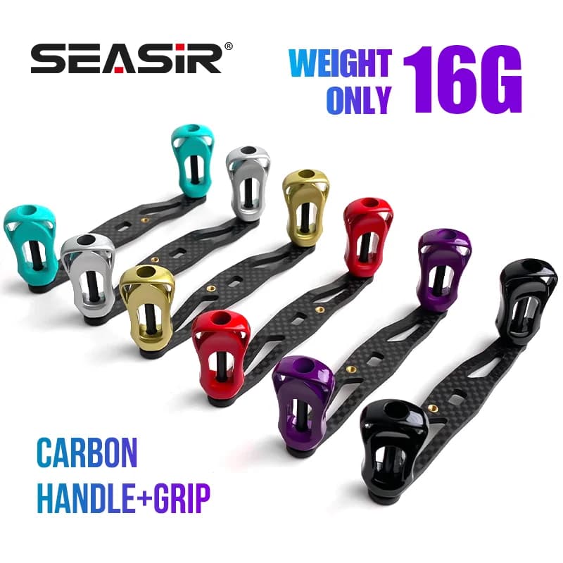 SEASIR Carbon Fiber Fishing Reel Handle Ultra Light Grip 6 COLORS Refit For Baitcasting Reel Accessories Include Daiwa,shimano