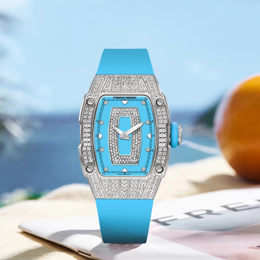 2024 Luxury Women Fashion Watches Quality Diamond Studded Quartz Watch Ladies Silicon Strap Wristwatch Elegant Religio Masculino