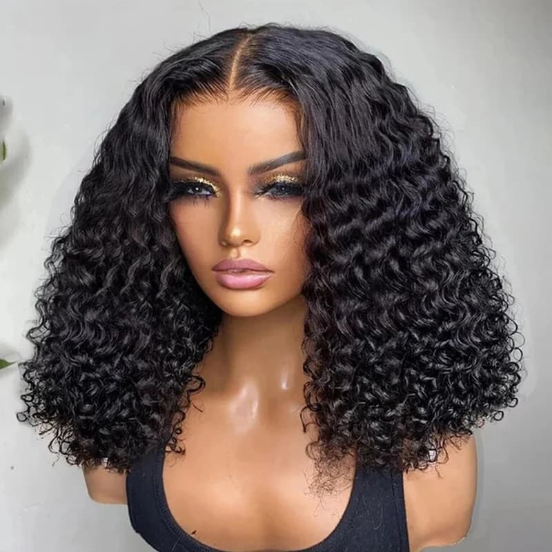Pre Cut No Glue Water Wave 13x4 Bob Wigs Curly 7x5 Glueless Wig Human Hair Ready To Go Lace Frontal Wigs For Women Pre Plucked