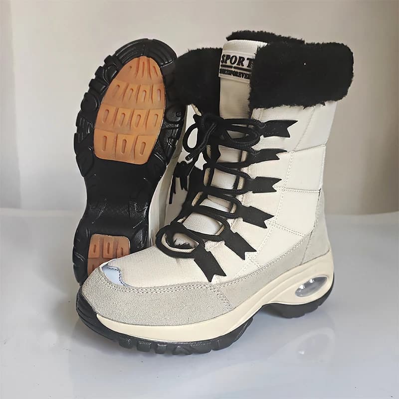 Women's Snow Boots Black Fashionable Style Warm Plush Hiking with Anti Slip Design A Must-have for Winter 2025 Platform Boots