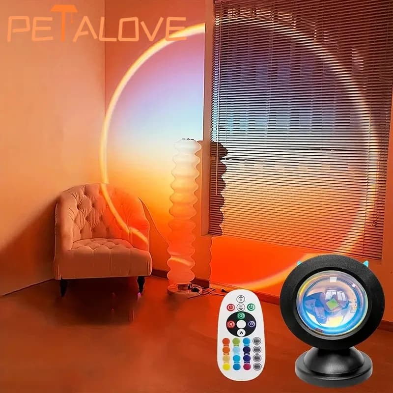 Sunset Light Projection LED Light with Remote Control, 16 Colors Night Light, RGB Lighted Sunrise Lights
