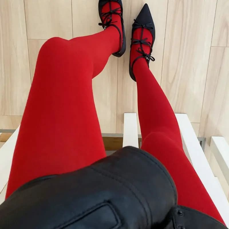 New Tights Women Stockings Slim See-Through Lingerie Lace Leggings Winter Women's Pantyhose Red Bodys Sexy Mujer Bottom