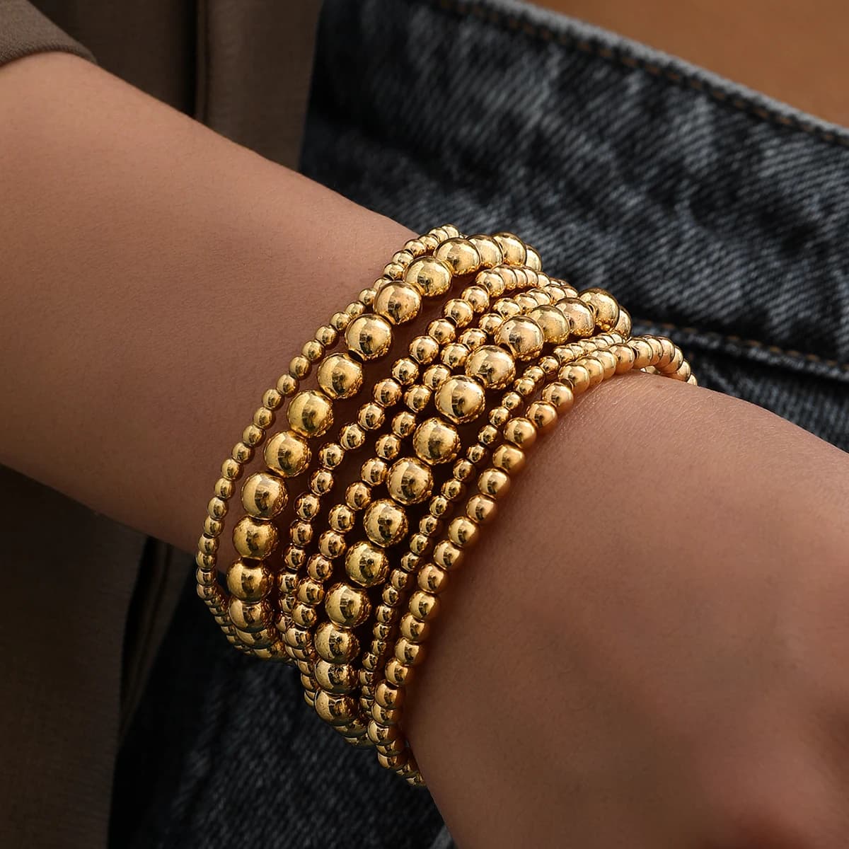 7 Pcs/Set Handmade Beaded Elastic Rope Stacking Bracelets Set For Women Jewelry Accessories