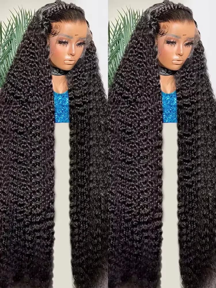 40 46 Inch 13x4 13x6 HD Deep Wave Lace Frontal Wig Brazilian Loose Water Curly Lace Front Human Hair Wigs For Women 300% Density