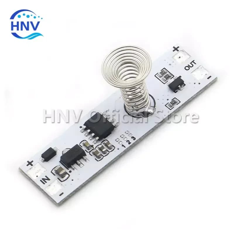 DC 12V Capacitive Touch Sensor Switch Coil Spring Switch LED Dimmer Control Switch 9-24V 30W 3A for Smart Home LED Light Strip