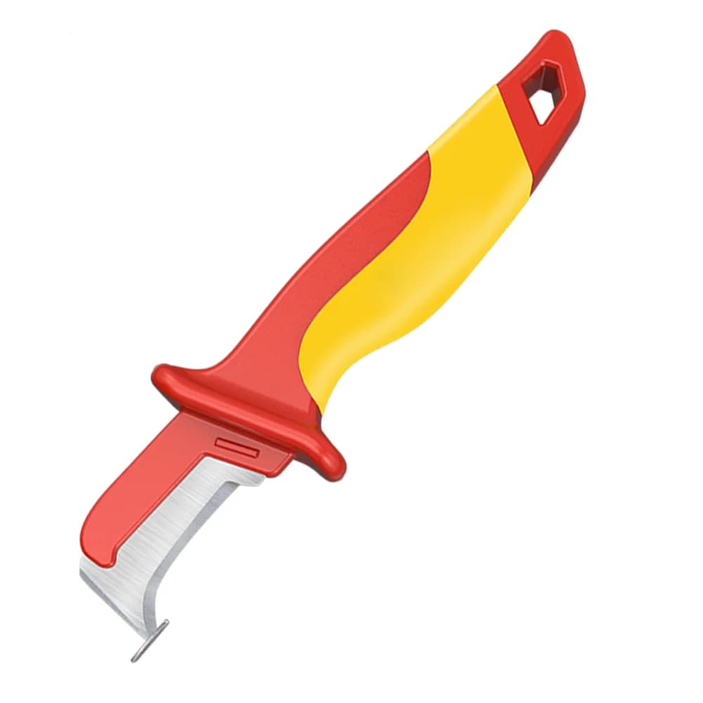 100,000-Volt Electrician's Knife Insulated Knife Cable Skinning Hook Knife Straight-Blade Stripping Knife for Peeling Off Cab